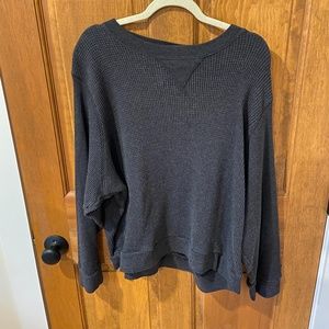 Waffle crewneck pullover